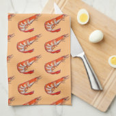 Garnelengarnelemeeresfrüchte-Kitschkunst Küchentuch (Viertel Falte)