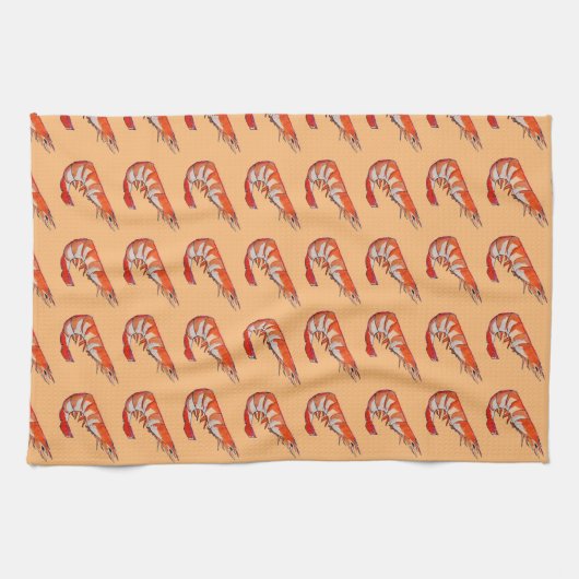 Garnelengarnelemeeresfrüchte-Kitschkunst Küchentuch (Horizontal)