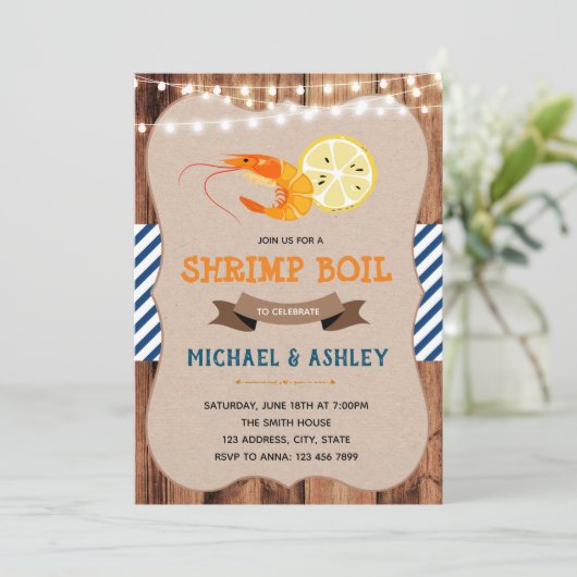 Garnelenkohl-Themenparty Einladung (Stehend Vorderseite)