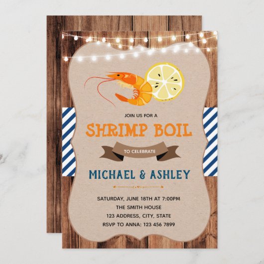 Garnelenkohl-Themenparty Einladung (Vorne/Hinten)