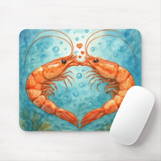 Garnelenpaar küsst sich unter Wasser Mousepad (Mit Mouse)