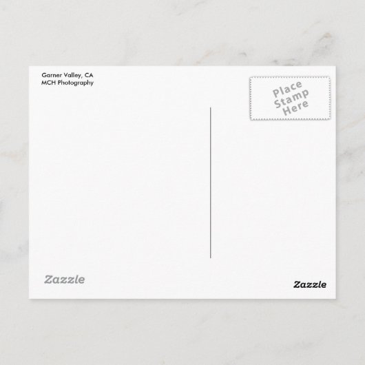 Garner Valley, CA Postkarte (Rückseite)