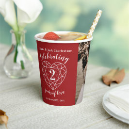 Garnet 2. Hochzeit Jubiläum Kontur Foto Pappbecher