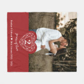 Garnet 2. Hochzeit Jubiläum Kontur Herz Rot Fleecedecke (Vorderseite (Horizontal))