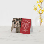 Garnet 2. Hochzeit Jubiläum Kontur Herz Rot Karte (Gelbe Blume)