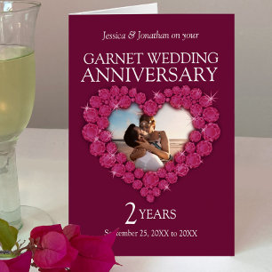 Garnet 2. Hochzeitstag Foto Herzkarte