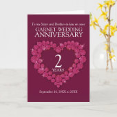 Garnet 2. Hochzeitstag Rote Schwester Karte (Gelbe Blume)