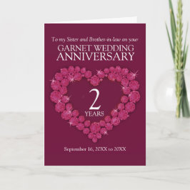 Garnet 2. Hochzeitstag Rote Schwester Karte