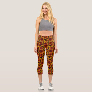 Garnet and Gold Energy Bursts of Team Colors Leggi Capri Leggings