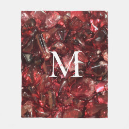 Garnet Birthstone Monogram Personalisiert Name Fleecedecke