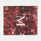 Garnet Birthstone Monogram Personalisiert Name Fleecedecke (Vorderseite (Horizontal))