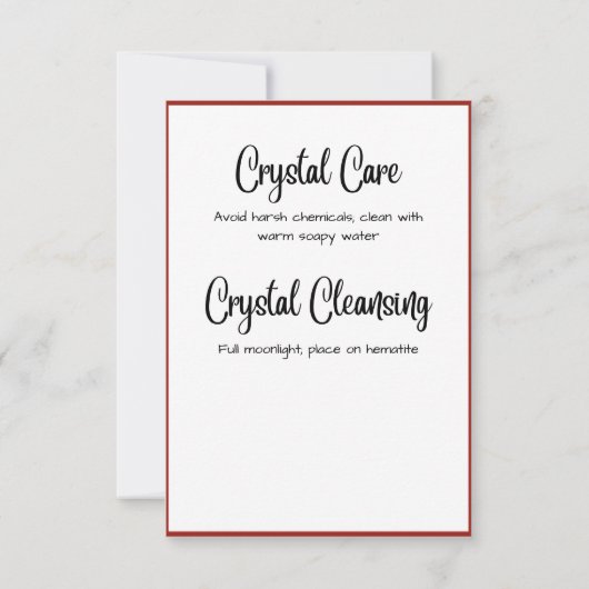 Garnet Crystal Meaning Card Einladung (Rückseite)