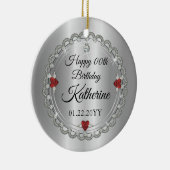 Garnet | Diamonds January Birthstone Geburtstag Keramik Ornament (Rechts)