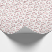 Garnet Edelstein dunkelrote Linie Herz-Muster wick Geschenkpapier (Ecke)