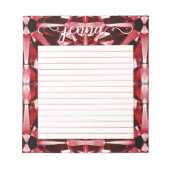 Garnet Gemstone Lined Personalisiert Notizblock (Vorderseite)