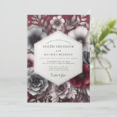 Garnet Gloaming Posy Wedding Einladung (Stehend Vorderseite)