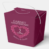 Garnet Herz 2. Hochzeitstag Custom Rot Geschenkschachtel (Rückseite)
