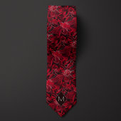Garnet Red Botanic Monogram Krawatte