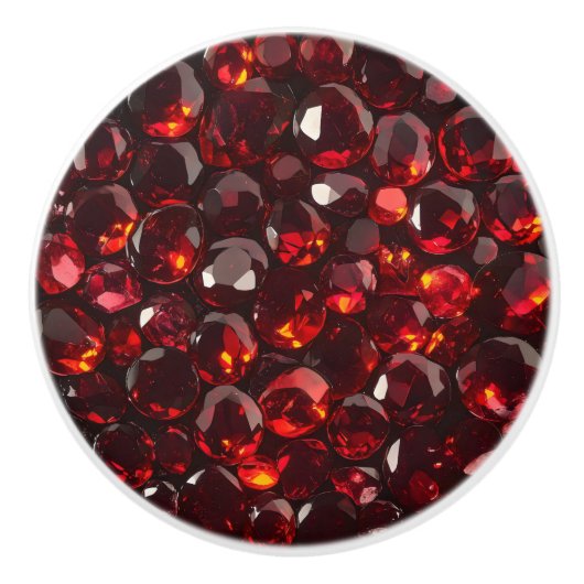 Garnet Red Crystals Pattern Keramikknauf (Vorderseite)