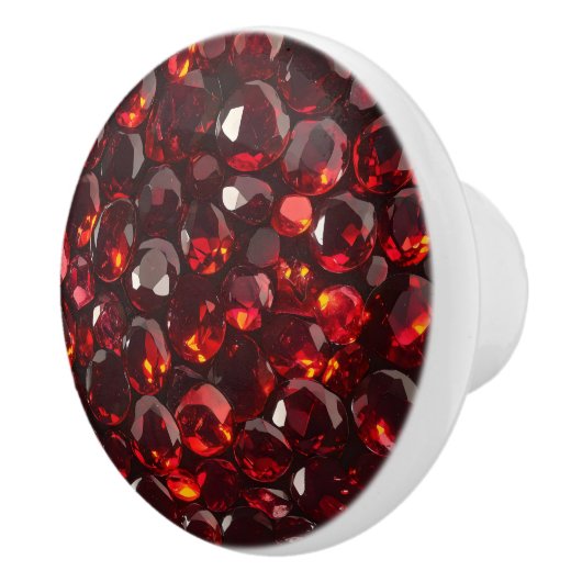 Garnet Red Crystals Pattern Keramikknauf (Rechts)