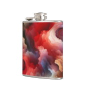 Garnet Red Smokey Abstrakt Watercolor Cloud Flachmann (Links)