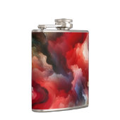 Garnet Red Smokey Abstrakt Watercolor Cloud Flachmann (Rechts)