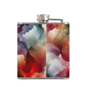 Garnet Red Smokey Abstrakt Watercolor Cloud Flachmann (Rückseite)