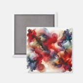 Garnet Red Smokey Abstrakt Watercolor Cloud Magnet (Vorderseite/Rückseite)