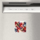 Garnet Red Smokey Abstrakt Watercolor Cloud Magnet (In Situ (Geschirrspüler))
