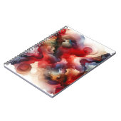 Garnet Red Smokey Abstrakt Watercolor Cloud Notizblock (Linke Seite)