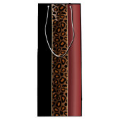 Garnet Red und Black Leopard Muster Geschenktüte Für Weinflaschen (Rückseite)