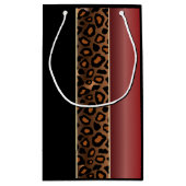Garnet Red und Black Leopard Muster Kleine Geschenktüte (Rückseite)
