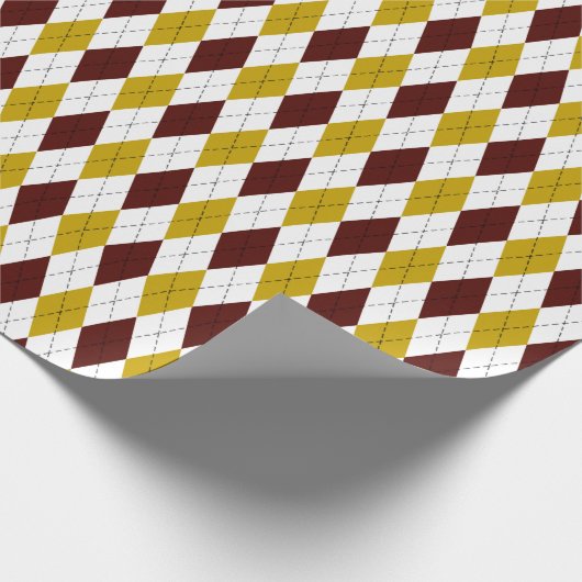 Garnet und Gold Classic Raute Diamant Muster Geschenkpapier (Ecke)