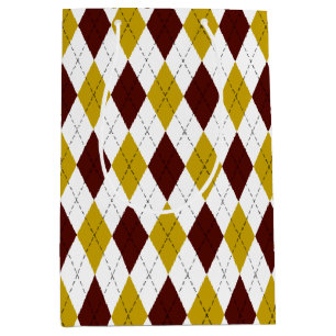 Garnet und Gold Classic Raute Diamant Muster Mittlere Geschenktüte