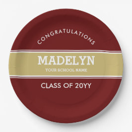 Garnet und Gold Papierplatte für kundenspezifische Pappteller