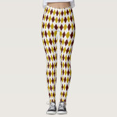 Garnet und Gold Spirited Diamond Raute Muster Leggings (Vorderseite)