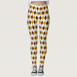 Garnet und Gold Spirited Diamond Raute Muster Leggings