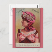 Garnet Vintag Viktorianisch Art Card Postkarte (Vorne/Hinten)