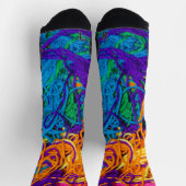 Garngewebe realistische Textur Crochet Knittern Socken (Oben)