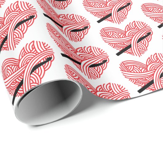 Garnherz + Crochet Hook Geschenkpapier (Rolleneckpunkt)