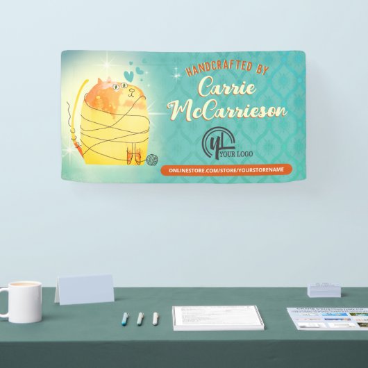 Garnkatzenmaske Strickhandschuh Banner (Messe)