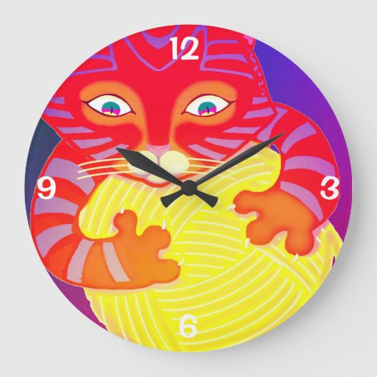 Garnkitty (quadratisch) Uhr (Vorderseite)