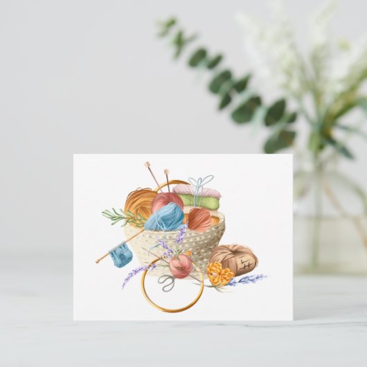 Garnkörbe zum Knittern von Lover Postkarte (Stehend Vorderseite)