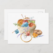 Garnkörbe zum Knittern von Lover Postkarte (Vorne/Hinten)