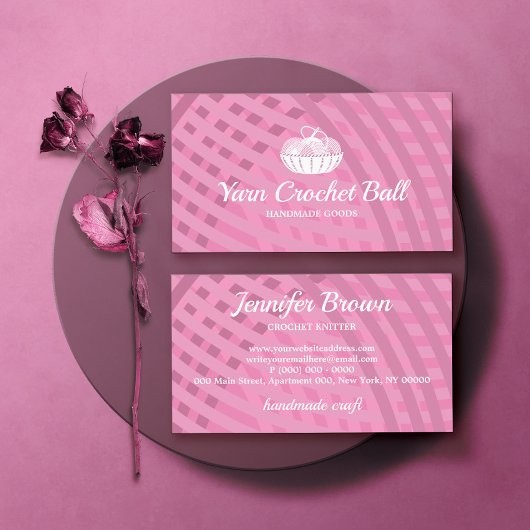 Garnkugel Knetkröte Rosa Visitenkarte