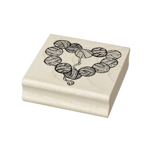 Garnkugelherz Gummistempel