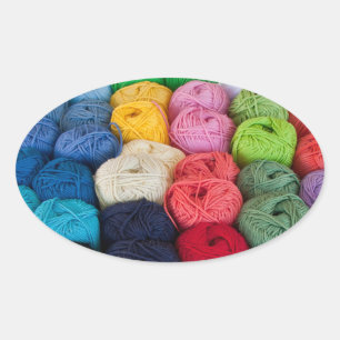 Garnspuren Ovaler Aufkleber