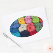 Garnspuren Ovaler Aufkleber (Umschlag)