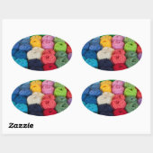 Garnspuren Ovaler Aufkleber (Blatt)