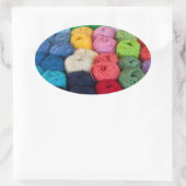 Garnspuren Ovaler Aufkleber (Tasche)